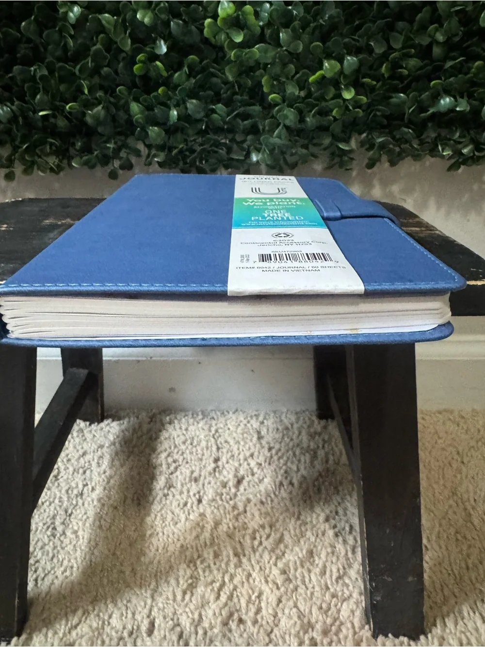 Deluxe Journal/Diary Notebook Blue Faux Leather w/ Closure